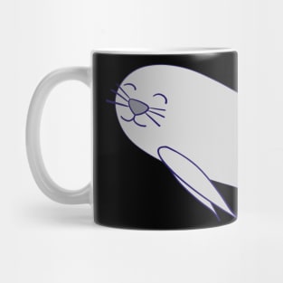 Smiling Grey Kawaii Seal Mug